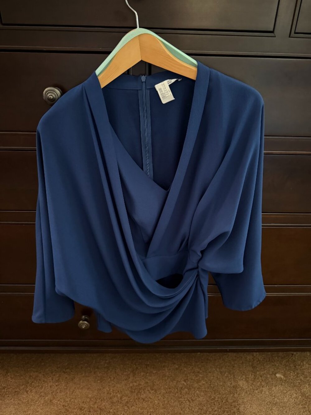 MM LaFleur Top Navy Blue Size +1